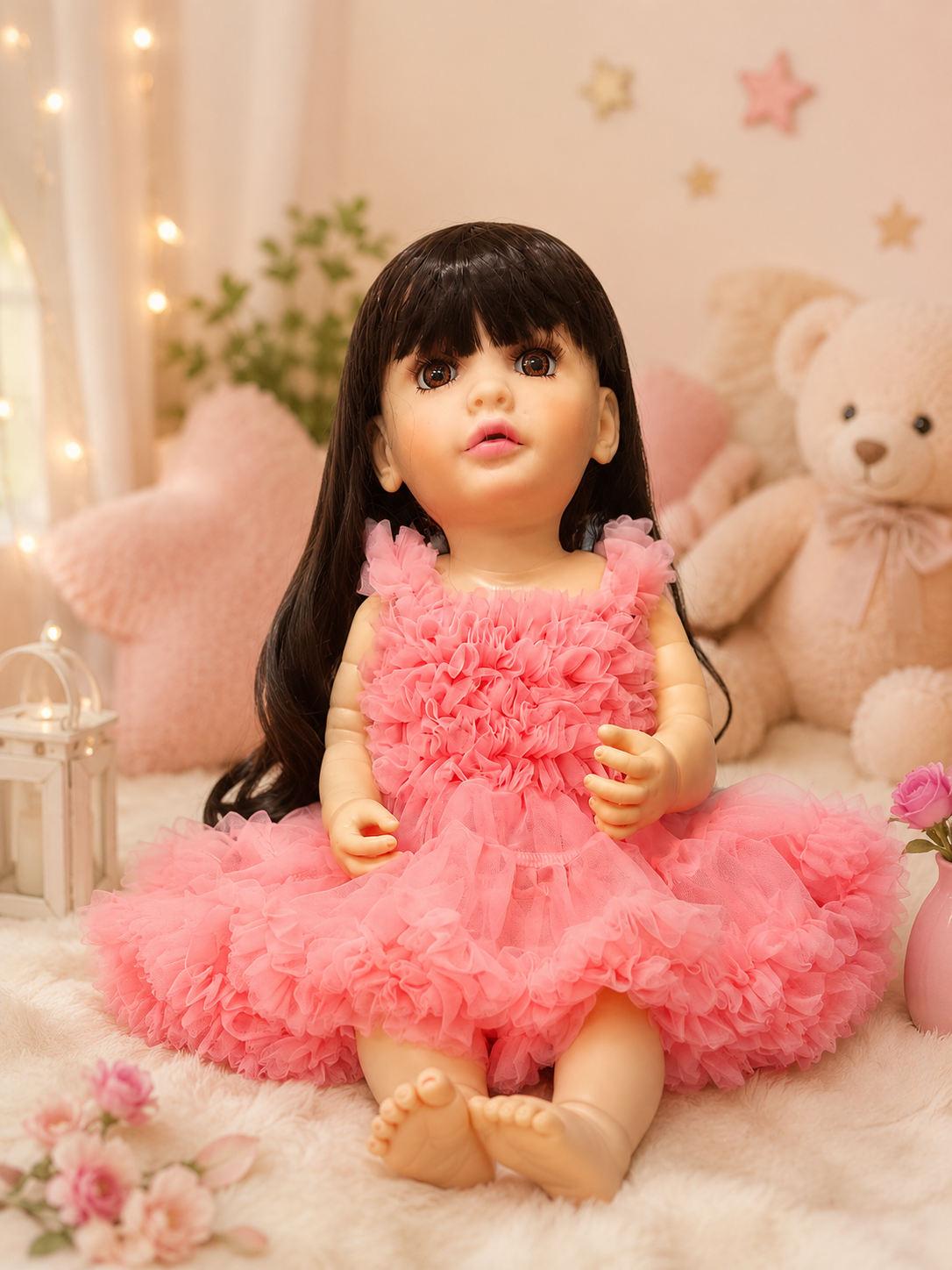 Interactive Baby Girl Doll with Remote Control, Story Book, Shoes & Sound Features | Pink Dress
