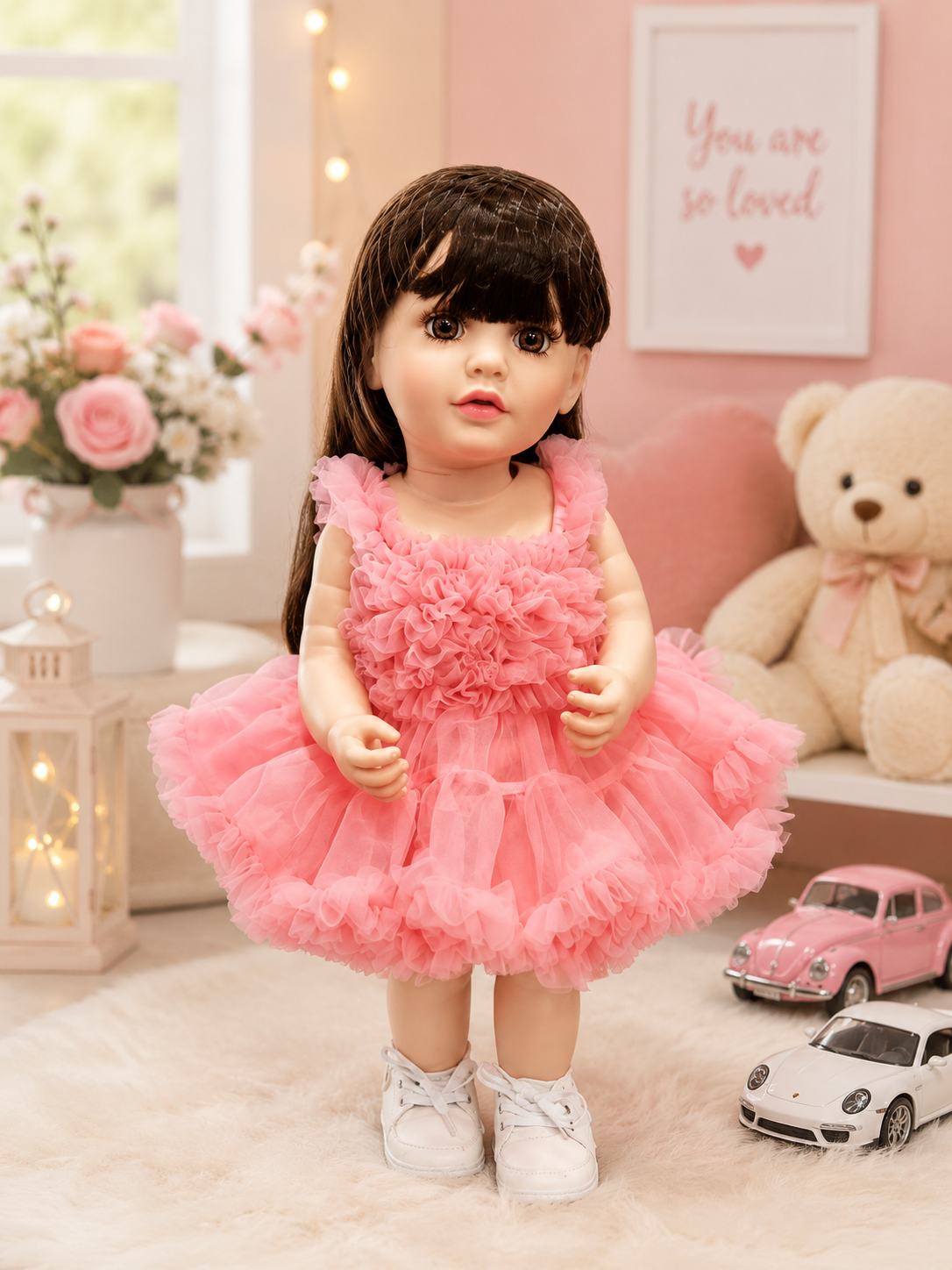 Interactive Baby Girl Doll with Remote Control, Story Book, Shoes & Sound Features | Pink Dress