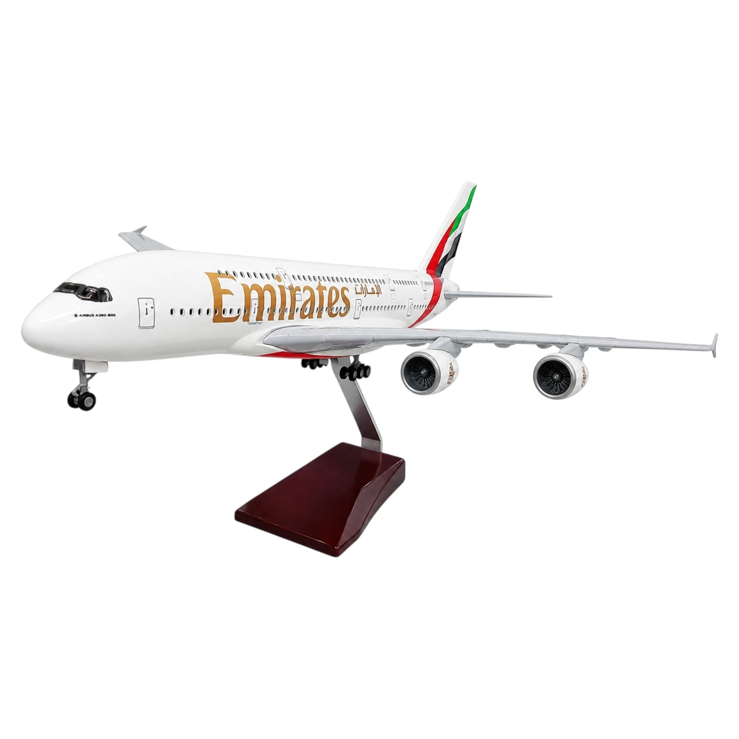 Airbus A380 UAE Emirates 1:160 Scale Diecast Aeroplane Display Model with LED Light | Premium Aircraft Replica with Display Stand