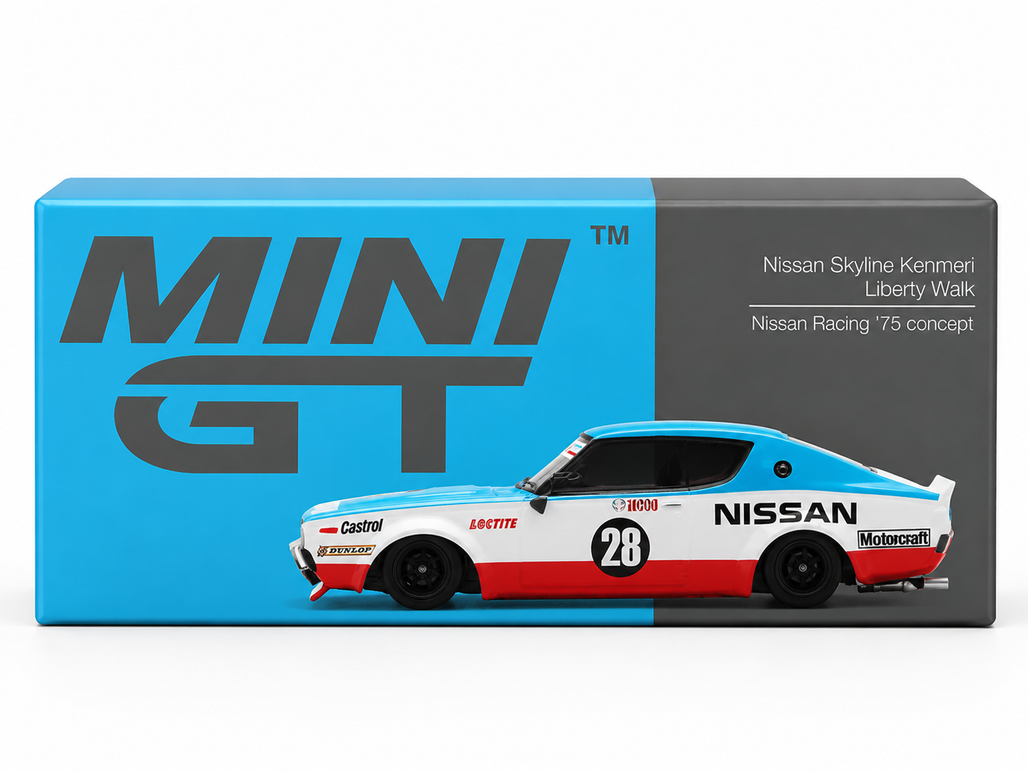 Mini GT 1:64 Nissan Skyline Kenmeri Liberty Walk Nissan Racing '75