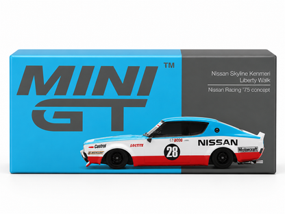 Mini GT 1:64 Nissan Skyline Kenmeri Liberty Walk Nissan Racing '75 Concept Diecast Model Car