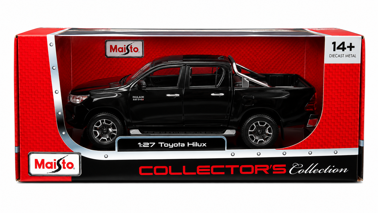 Maisto Toyota Hilux 1:27 Die-Cast Model Pickup Truck | Collector's Collection | Black