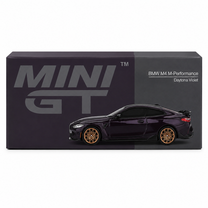 Mini GT 1:64 BMW M4 M Performance Daytona Violet Die-Cast Model Car | Premium BMW Collectible