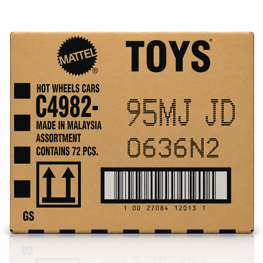 Hot Wheels Mainline Factory Sealed Case 72 Pcs – C4982-95MJ JD Assortment Die-Cast Cars Box