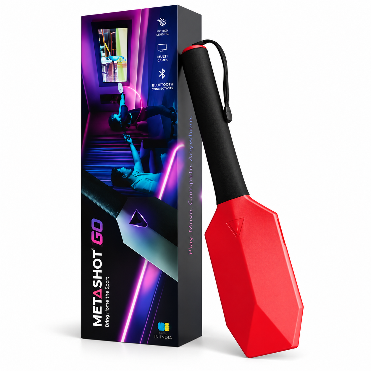 MetaShot GO Smart Cricket Bat Game | Motion Sensor Gaming Controller for TV & Mobile | Multiplayer Indoor Cricket