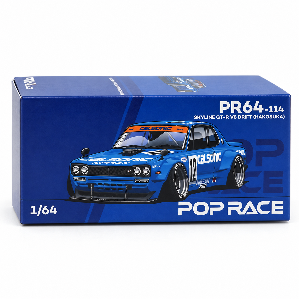 POP RACE 1:64 Skyline GT-R V8 Drift (Hakosuka) Calsonic Blue