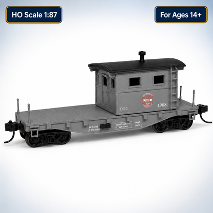 HANFIY 98300 HO 1:87 Grey Railway Guard Caboose Model Car for Collectors, Ages 14+
