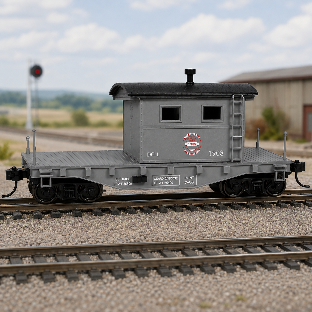 HANFIY 98300 HO 1:87 Grey Railway Guard Caboose Model Car for Collectors, Ages 14+