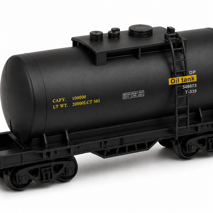 HANFIY 98600 HO 1:87 Black Oil Tanker Railway Wagon Model for Ages 14+