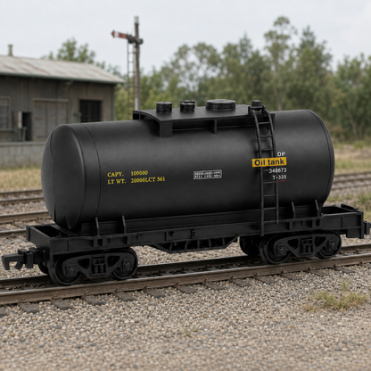 HANFIY 98600 HO 1:87 Black Oil Tanker Railway Wagon Model for Ages 14+