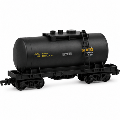 HANFIY 98600 HO 1:87 Black Oil Tanker Railway Wagon Model for Ages 14+