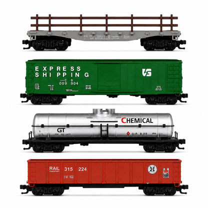 HANFIY 95020 HO 1:87 Freight Train Wagon Set – 4 Model Railway Cars for Collectors, 14+