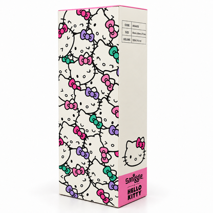 Smiggle Hello Kitty 520ml (18 fl oz) Kids Water Bottle – Pink Character Print Bottle with Flip-Top Sipper & Carry Handle