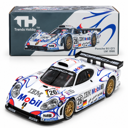 Trends Hobby Porsche 911 GT1 #26 LM 1998 Die-Cast Collectible Model Car – Mobil 1 Racing Livery