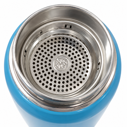 Vacuum Insulated Stainless Steel Water Bottle 800ml with Carry Handle & Tea Infuser – Blue & Yellow Gradient