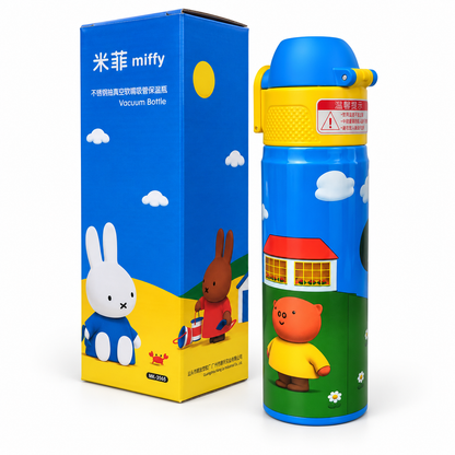 Miffy & Friends 500ml Stainless Steel Vacuum Insulated Water Bottle with Flip-Top Sipper Lid – Assorted Designs