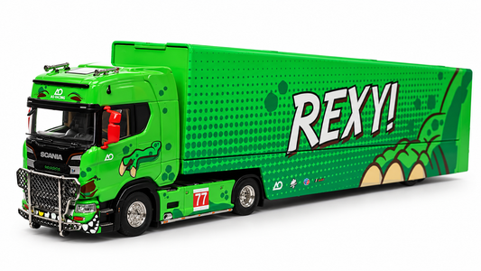 KengFai x Maxwell 1:64 Scania S730 V8 REXY! #77 Double Deck Gull Wing Transporter