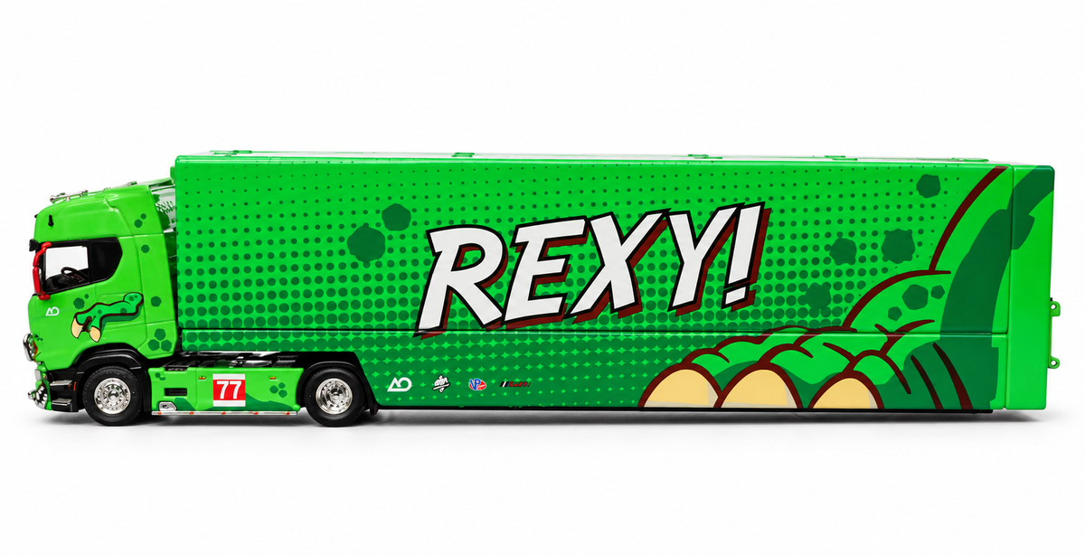 KengFai x Maxwell 1:64 Scania S730 V8 REXY! #77 Double Deck Gull Wing Transporter