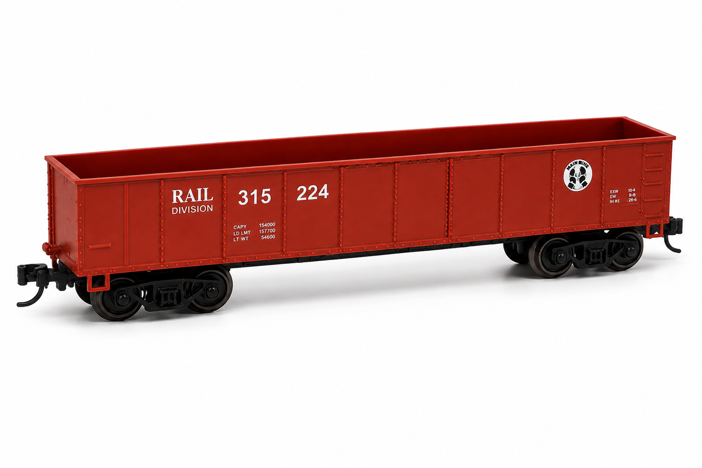 HANFIY 95008 HO Scale 1:87 Railroad Train Model 3-Car Freight Set – Double Container Flat Car, RAIL 315 224 Freight Wagon & Chemical Tank Car | 14+