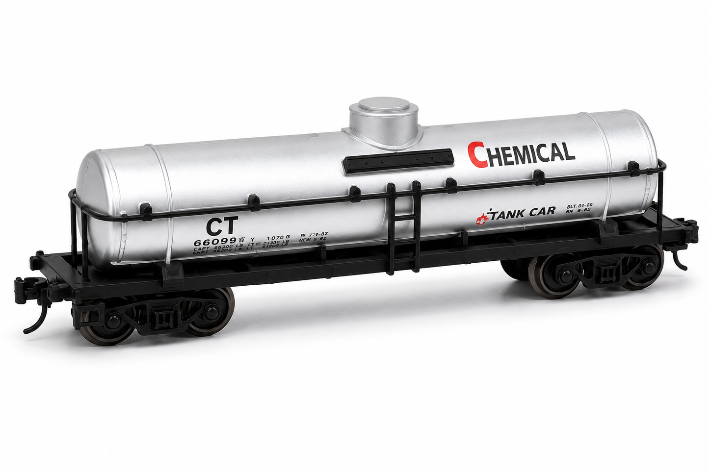 HANFIY 95008 HO Scale 1:87 Railroad Train Model 3-Car Freight Set – Double Container Flat Car, RAIL 315 224 Freight Wagon & Chemical Tank Car | 14+