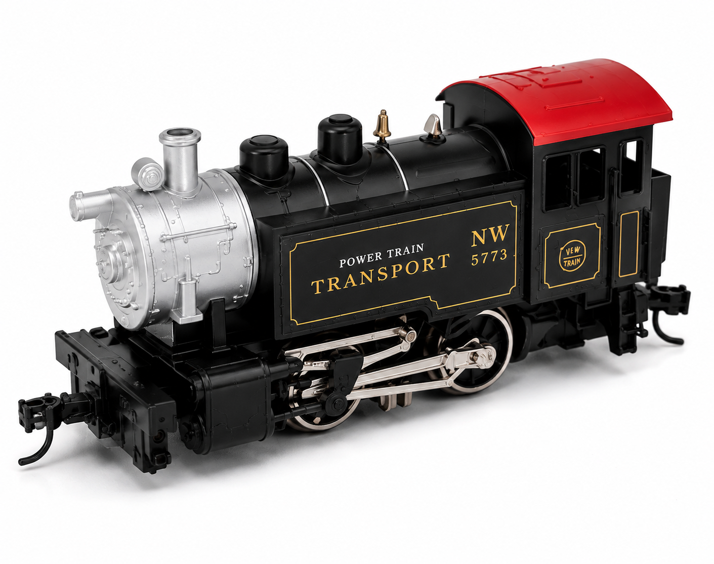 HANFIY 66100 HO Scale 1:87 Electric Railway Train Set with Steam Locomotive, 2 Freight Cars, Metal Track & Controller | 96 cm Track | 14+