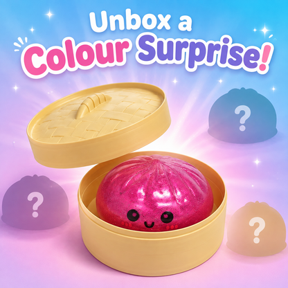 Jumbo Dumpling 15cm Glittery Squishy Fidget Toy in Bamboo-Style Mystery Box | One Random Colour Supplied, Pack of 1
