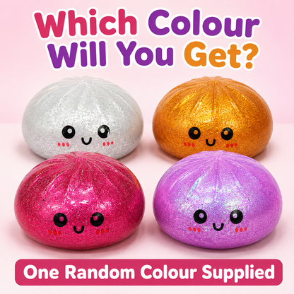 Jumbo Dumpling 15cm Glittery Squishy Fidget Toy in Bamboo-Style Mystery Box | One Random Colour Supplied, Pack of 1