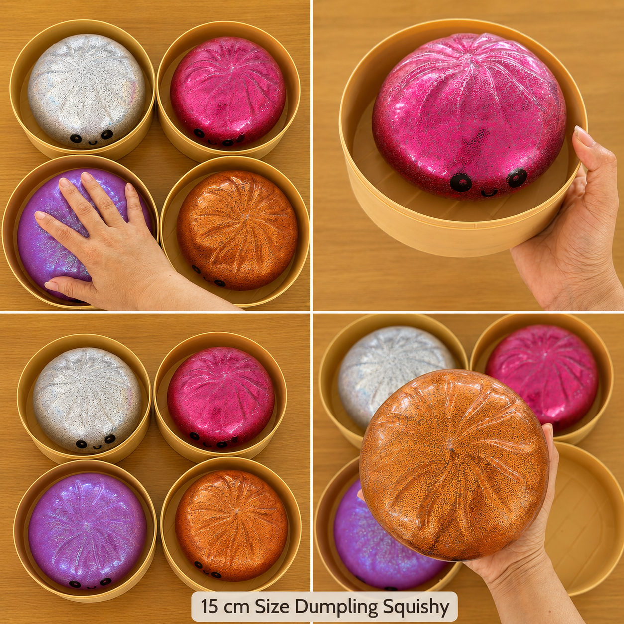 Jumbo Dumpling 15cm Glittery Squishy Fidget Toy in Bamboo-Style Mystery Box | One Random Colour Supplied, Pack of 1