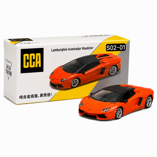 CCA 1:64 Lamborghini Aventador Roadster S02-01 Die-Cast Model Car | Premium Detailed Supercar Replica | Collectible Miniature Sports Car for Lamborghini Fans & Car Collectors