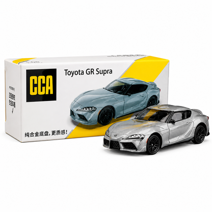 CCA 1:58 Toyota GR Supra S14-01 Silver Die-Cast Model Car | Premium Japanese Sports Car Miniature Replica with Detailed Interior & Realistic Exterior | Collectible Scale Car for Supra Fans & Car Collectors
