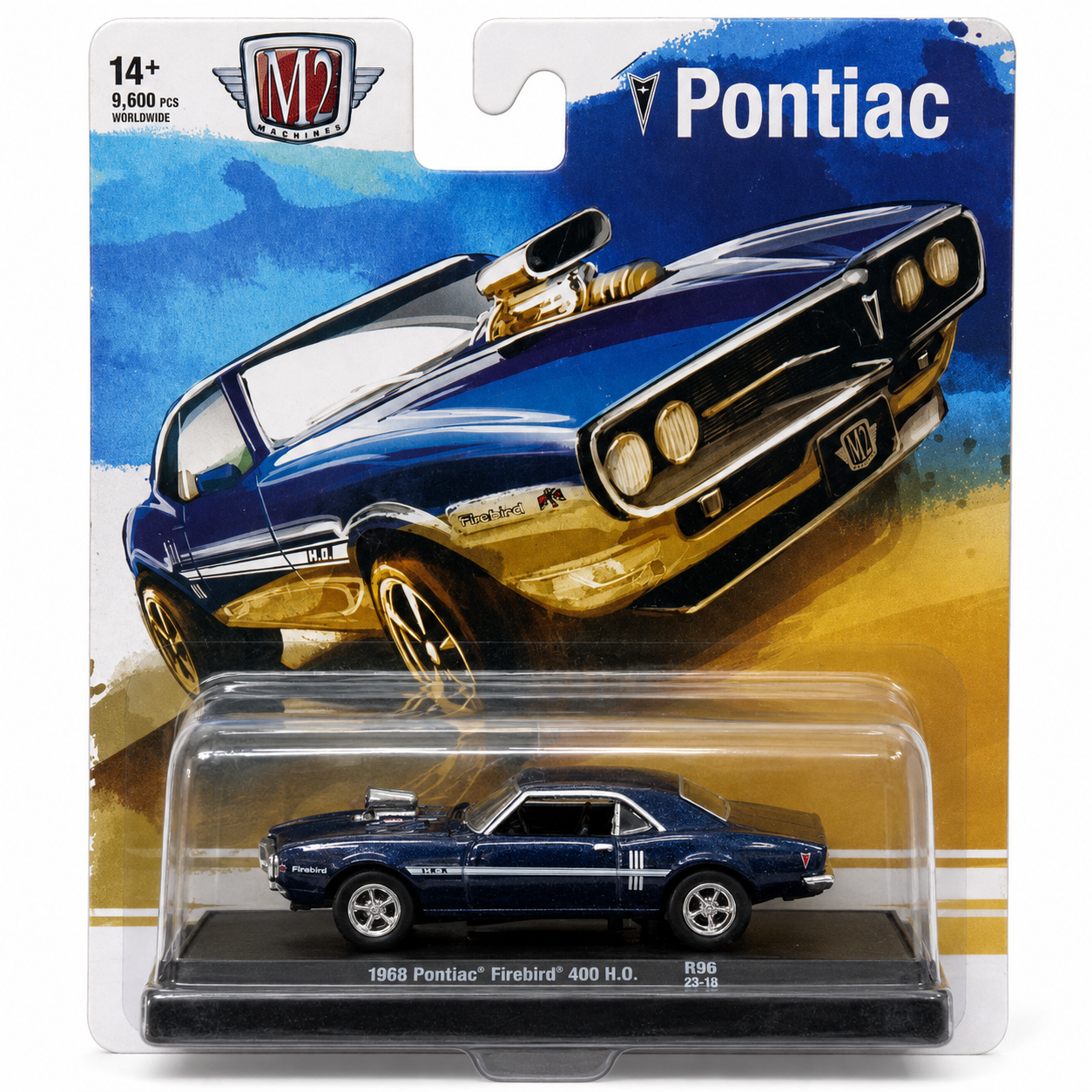 M2 Machines 1:64 1968 Pontiac Firebird 400 H.O. Die-Cast Model Car | R96 23-18 | Limited 9,600 PCS Worldwide | Classic American Muscle Car Collectible