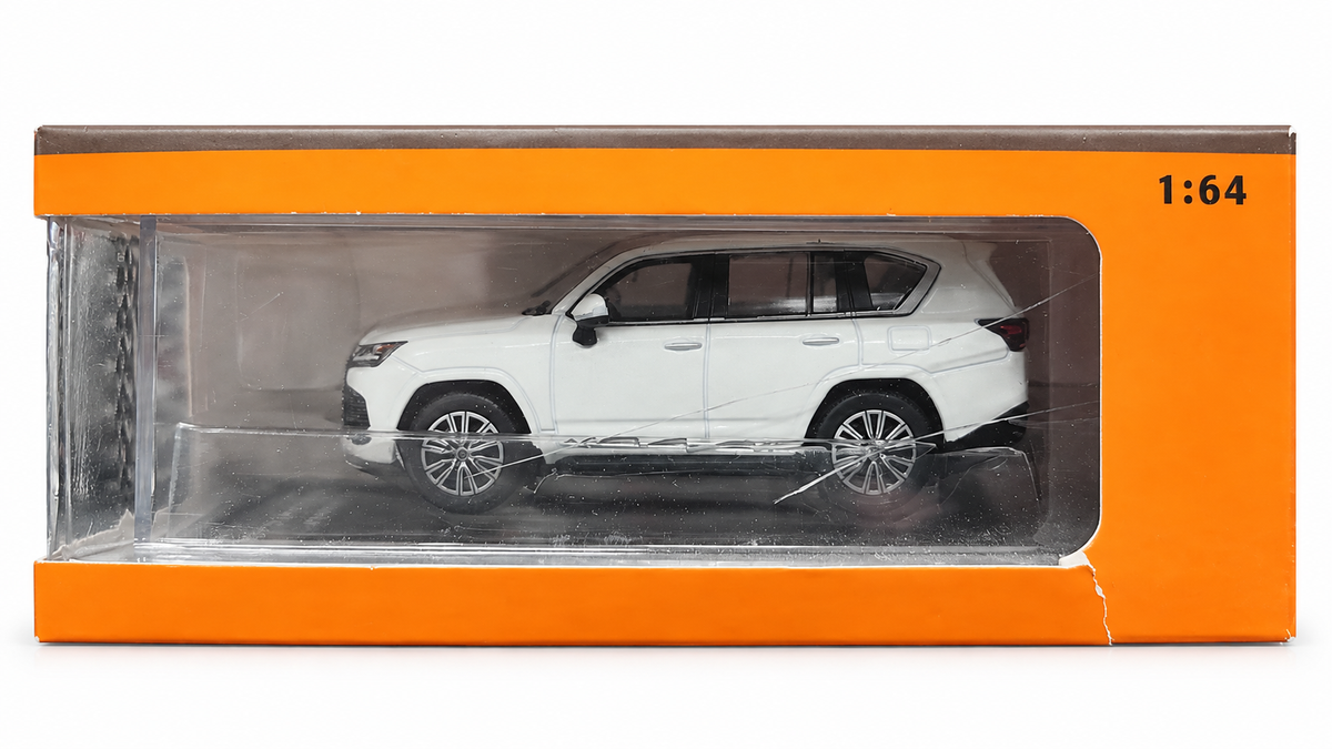 (Damaged Box) GCD 1:64 Lexus LX600  – White | Premium Diecast SUV Model