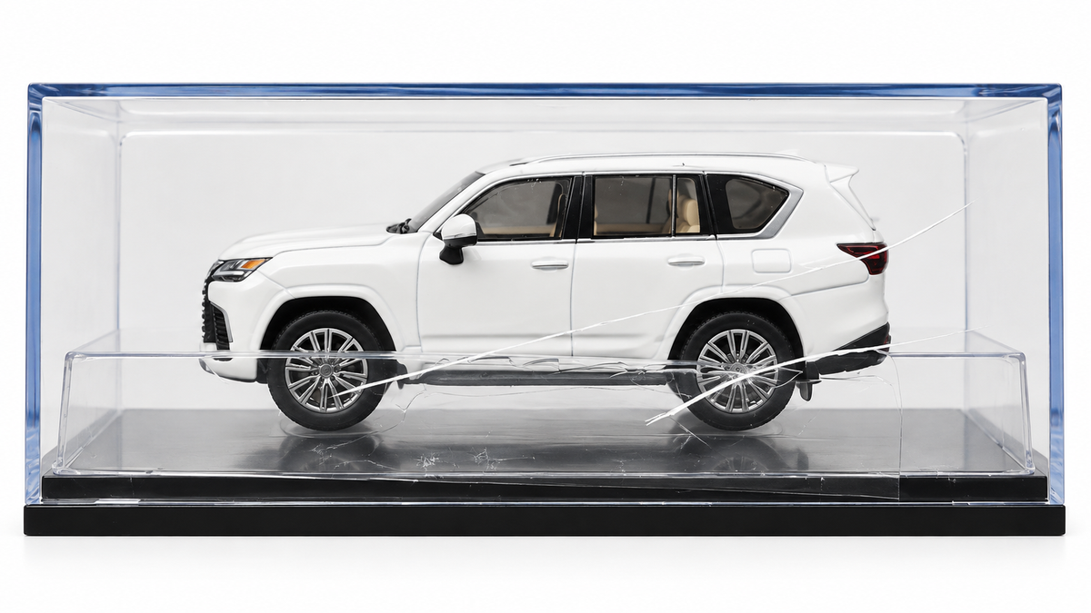 (Damaged Box) GCD 1:64 Lexus LX600  – White | Premium Diecast SUV Model