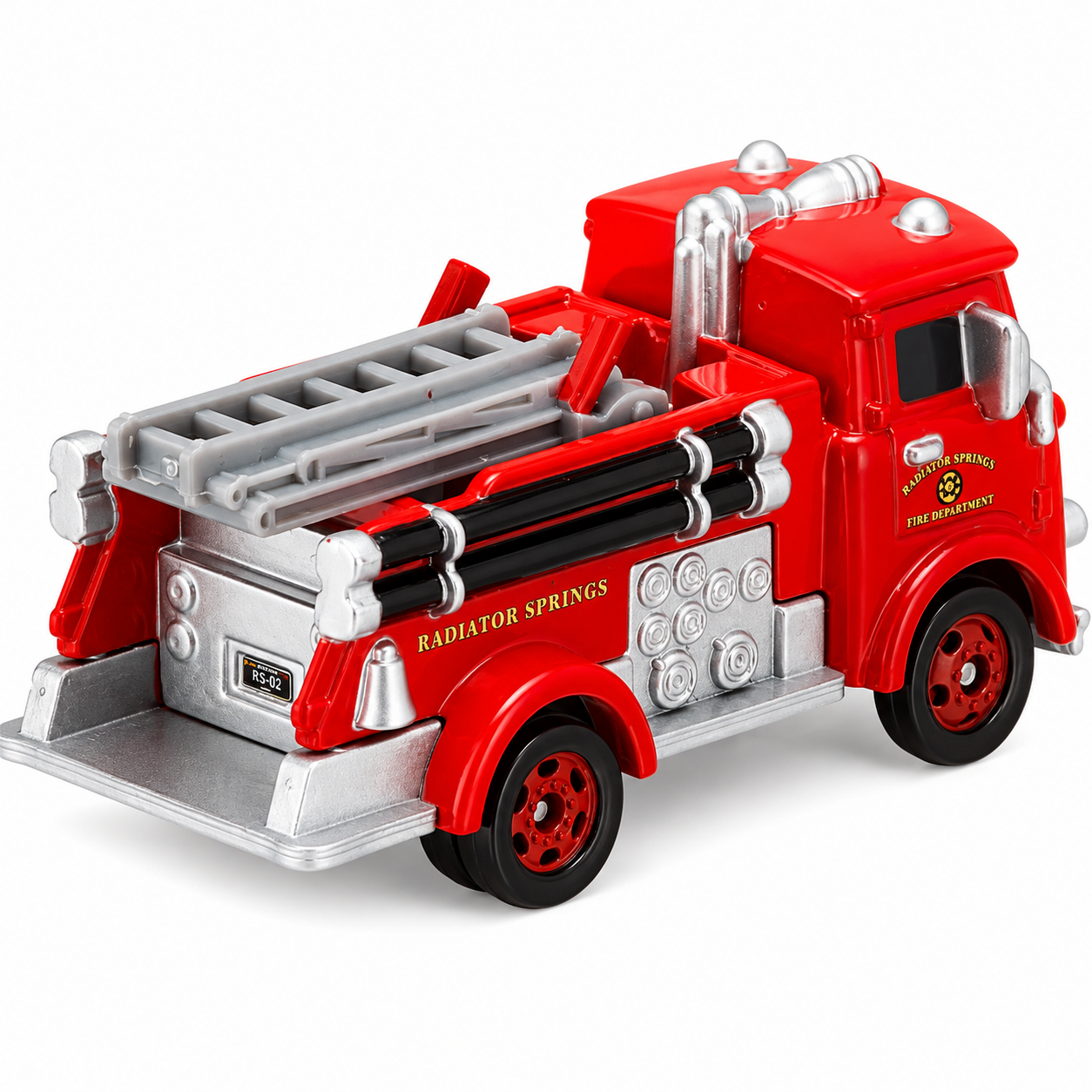 Tomica Takara Tomy Disney Pixar Cars C-07 Red Fire Truck Die-Cast Toy Vehicle Model, Radiator Springs Fire Department Character Fire Engine with Ladder, Detailed Collectible Miniature Car Toy for Kids, Cars Fans & Die-Cast Collectors