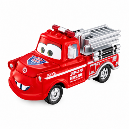 Takara Tomy Tomica Disney Pixar Cars C-38 Mater Fire Department Type Diecast Model Vehicle | Red Fire Rescue Truck Toy | Detailed Character Car Collectible for Kids & Disney Cars Fans
