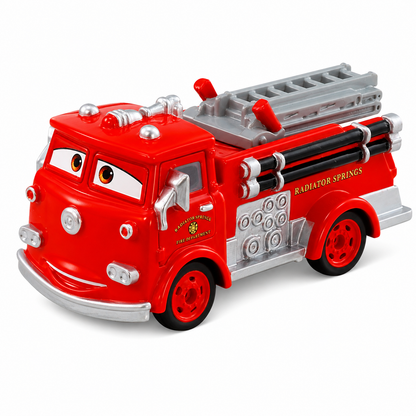 Tomica Takara Tomy Disney Pixar Cars C-07 Red Fire Truck Die-Cast Toy Vehicle Model, Radiator Springs Fire Department Character Fire Engine with Ladder, Detailed Collectible Miniature Car Toy for Kids, Cars Fans & Die-Cast Collectors