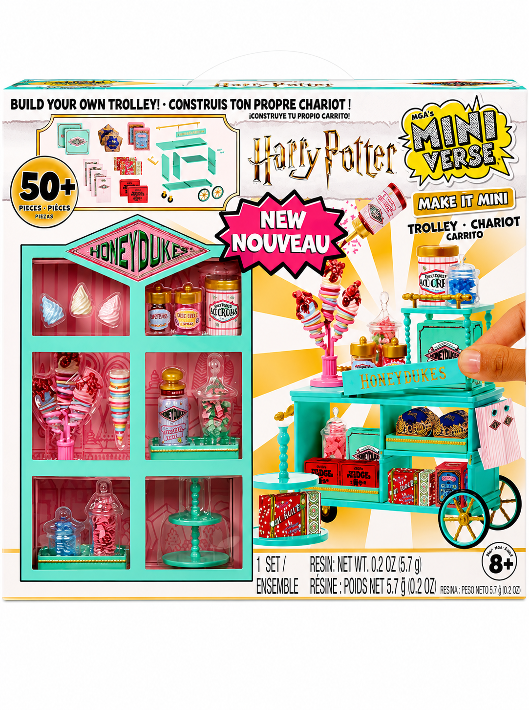MGA’s Miniverse Make It Mini Harry Potter Honeydukes Build Your Own Trolley 50+ Pieces DIY Miniature Collectible Craft Kit with Candy Shop Accessories, Mini Food & Sweet Displays, Trolley Building Pieces, Creative Activity & Display Set for Kids