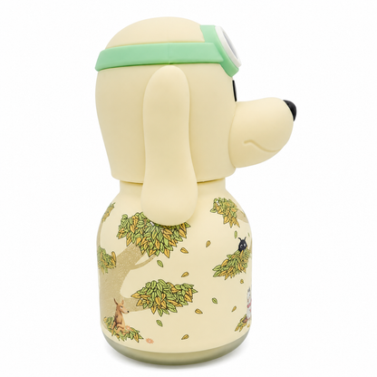 Afresh365 200ml Kids Stainless Steel Vacuum Insulated Straw Bottle with Cute Character Lid, Flexible Silicone Sipper, Leak-Proof Design & Hot & Cold Water Bottle Perfect Birthday Gift for Boys & Girls