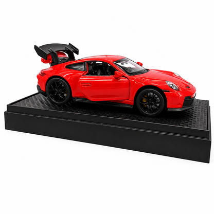 Joy Junction Alloy Car Model Gold Edition 1:32 Scale Die-Cast Toy Car | Pull Back Action, Openable Doors, LED Lights & Sound | Red Porche Sports Car Model | Collectible Toy Car for Kids & Car Enthusiasts