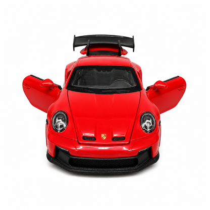 Joy Junction Alloy Car Model Gold Edition 1:32 Scale Die-Cast Toy Car | Pull Back Action, Openable Doors, LED Lights & Sound | Red Porche Sports Car Model | Collectible Toy Car for Kids & Car Enthusiasts