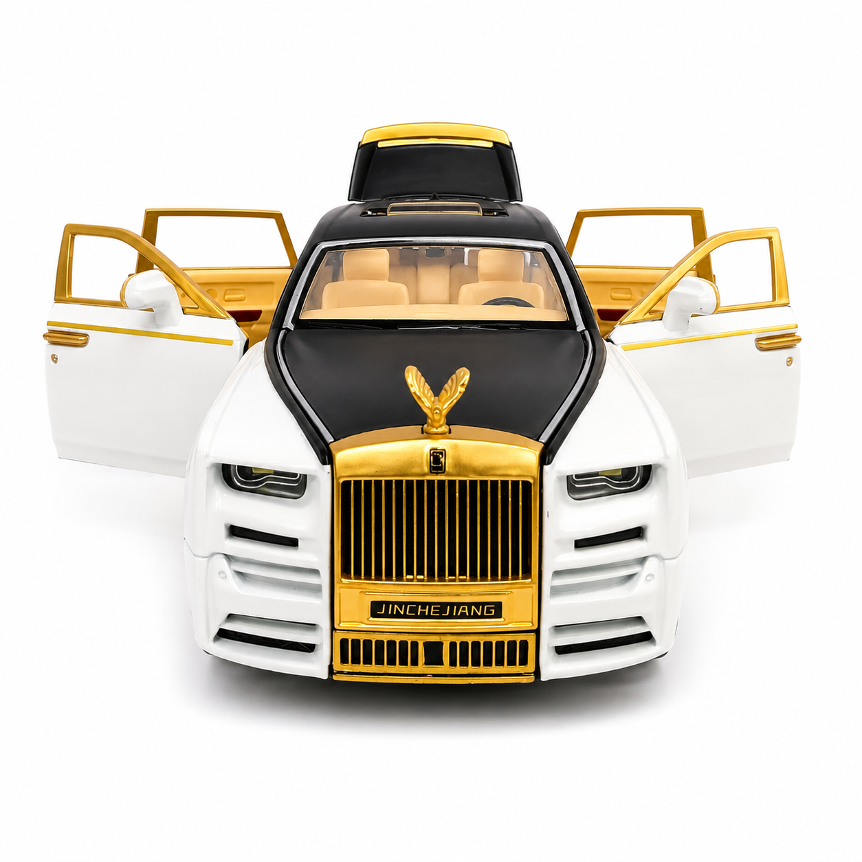 Joy Junction 1:24 Scale Rolls Royce Phantom Die-Cast Toy Car, White | JJ264 Luxury Car Model with Pull Back Action, Openable Doors, LED Headlights, Sound Effects | Collectible Toy Vehicle for Kids & Car Enthusiasts