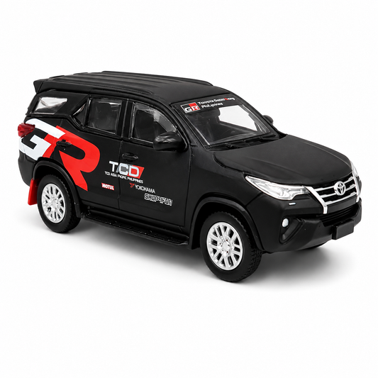 BMC Toyota Fortuner 2018 GR Racing 1:64 Scale Die-Cast Model Car | Matte Black Toyota SUV Toy Car | Metal Alloy Miniature Vehicle with Detailed Design | Collectible Car Model for Kids, Adults & Car Enthusiasts