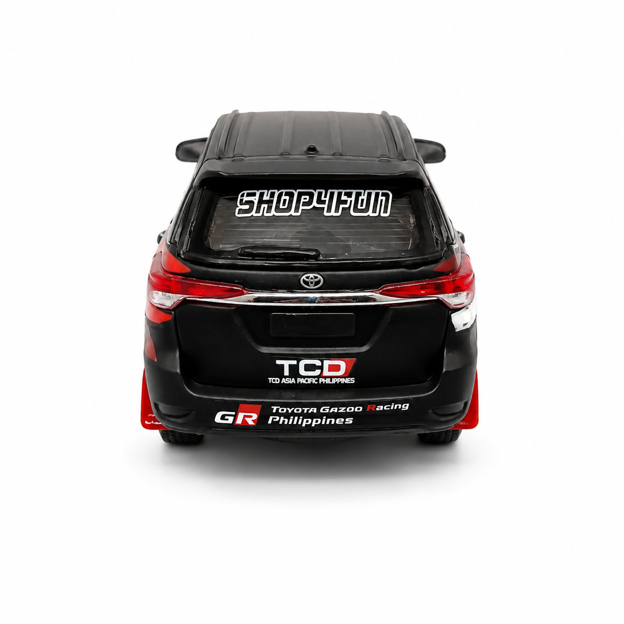 BMC Toyota Fortuner 2018 GR Racing 1:64 Scale Die-Cast Model Car | Matte Black Toyota SUV Toy Car | Metal Alloy Miniature Vehicle with Detailed Design | Collectible Car Model for Kids, Adults & Car Enthusiasts