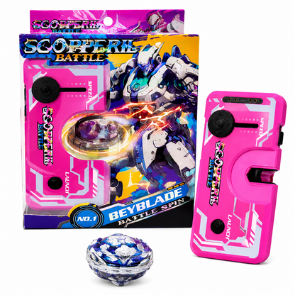 Scopperil Battle Spinning Top Launcher Set with Speed Control & Battle Arena Disc | Action Fighting Toy for Kids & Adults