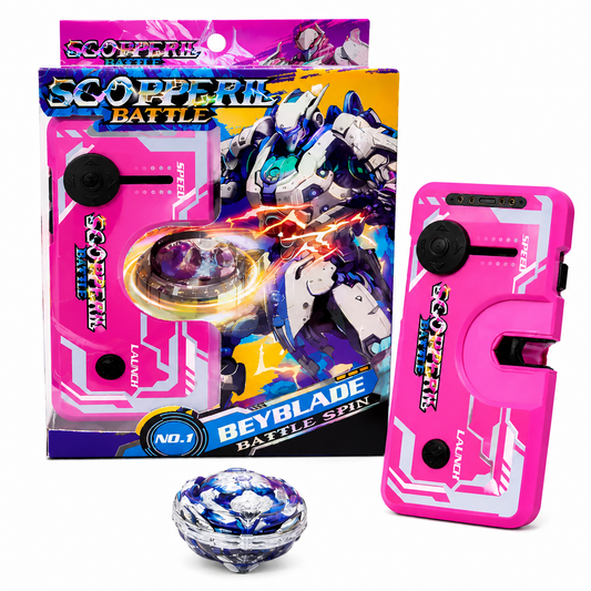 Scopperil Battle Spinning Top Launcher Set with Speed Control & Battle Arena Disc | Action Fighting Toy for Kids & Adults