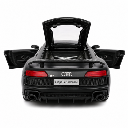 Joy Junction Alloy Car Model Gold Edition 1:32 Scale Die-Cast Toy Car | Pull Back Action, Openable Doors, LED Lights & Sound | Black Audi Sports Car Model | Collectible Toy Car for Kids & Car Enthusiasts