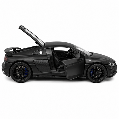 Joy Junction Alloy Car Model Gold Edition 1:32 Scale Die-Cast Toy Car | Pull Back Action, Openable Doors, LED Lights & Sound | Black Audi Sports Car Model | Collectible Toy Car for Kids & Car Enthusiasts