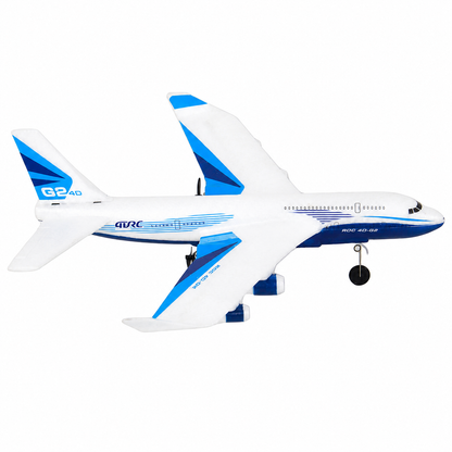 GTRC ROC 4D-G2 Glider Plane 2.4G Remote Control Thermocol Airplane Toy with Rechargeable Battery & USB Charging Cable – Blue & White RC Aircraft for Kids
