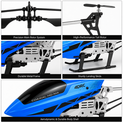 JJRC 4D-M4 Coaxial Remote Control Helicopter, Rechargeable RC Flying Helicopter Toy with Remote Controller, Suspension System & Stable Flight Design for Kids, Beginners & RC Hobby Enthusiasts, 14+ Years