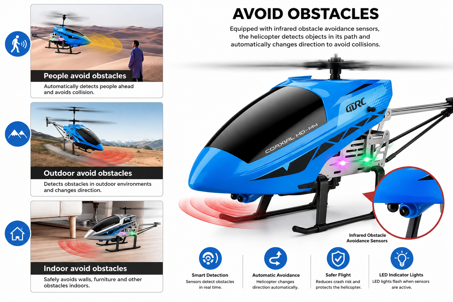 JJRC 4D-M4 Coaxial Remote Control Helicopter, Rechargeable RC Flying Helicopter Toy with Remote Controller, Suspension System & Stable Flight Design for Kids, Beginners & RC Hobby Enthusiasts, 14+ Years